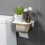 Wall-Mounted Waterproof Toilet Tissue Box: Punch-Free Rack for Toilet Paper Rolls