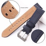 Carved Pattern Genuine Leather Watchbands with Buckle, 4 Colors Cowhide Strap Bracelet, Watch Accessories in 20mm, 22mm, 24mm