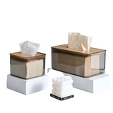 Nordic Style Bamboo Tissue Box: Creative Household Solution for Living Room or Restaurant, with Transparent Storage