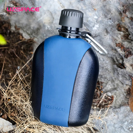 UZSPACE Military Water Bottle: Protein Shaker, Eco-friendly Tritan, BPA-Free, Ideal for Outdoor Sports. Available in 500ml, 600ml, and 1000ml sizes