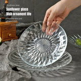 Sunflower Design Glass Snacks Plate: Perfect for Serving Vegetables and Fruits in the Living Room