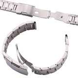 Unisex Stainless Steel Watch Band – Metal Straight End Bracelet in Gold, Silver, Black | Replacement Strap for Wristwatches