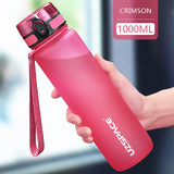 UZSPACE Sports Water Bottle: BPA-Free Tritan Frosted Plastic, Available in 500ml or 1000ml, Leakproof Design with Shaker and Tea Filter