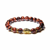 Men's Royal Blue Tiger Eye Beaded Bracelet – Natural Stone with Buddha Charm | Stretch Fashion Jewelry