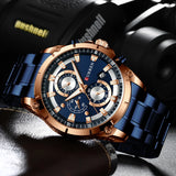 CURREN Men's Top Brand Luxury Sports Quartz Watch: Full Steel, Waterproof, Chronograph, Relogio Masculino