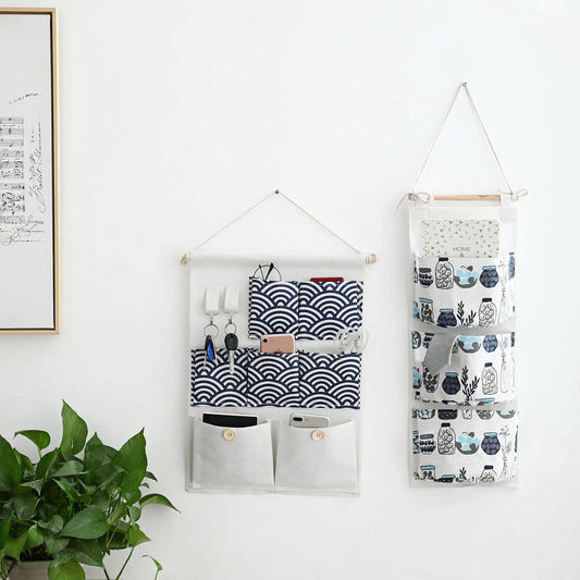 Waterproof Cotton Linen Hanging Storage Bag: Organizer for Wardrobe, Office, and More