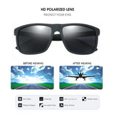 Men's Luxury Polarized Sunglasses: Fashionable Classic Big Square Plastic Sun Glasses, Vintage Anti-Glare Driving Shades with UV400 Protection