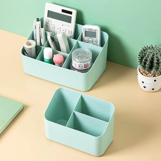 Desktop Cosmetics Organizer: Multi-Compartment Storage Box for Cosmetics, Sundries, and Stationery, Ideal for Dormitory Desks