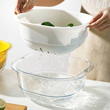 Dual-Layer Vegetable Rinse Basket: Versatile Plastic Basin for Washing Vegetables with Built-in Drainage, Convenient Sink Fruit Holder