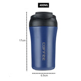 400ml Double-Walled Stainless Steel Coffee Mug with Straw – Portable Car Thermos Travel Cup | Thermal Mug Gift