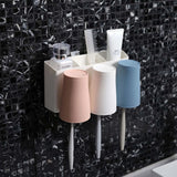 Wall-Mounted Household Toothbrush Box and Mouthwash Cup Set: No-Drill Toothbrush Holder Combination