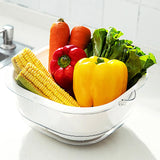 Dual-Layer Vegetable Rinse Basket: Versatile Plastic Basin for Washing Vegetables with Built-in Drainage, Convenient Sink Fruit Holder