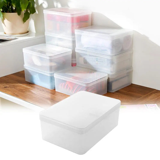 Multi-Purpose Plastic Storage Box with Lid: Dustproof Organizer for Shoes and Toys