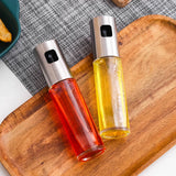 Stainless Steel Nozzle Oil Spray Bottle: Glass Container for Baking Oil, Vinegar, BBQ Marinades, and Gravy