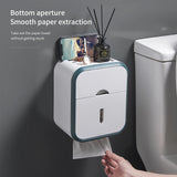 Punch-Free Waterproof Toilet Tissue Box: Creative Wall-Mounted Holder for Toilet Paper Rolls