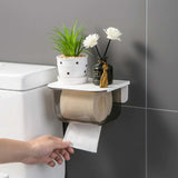 Wall-Mounted Waterproof Toilet Tissue Box: Punch-Free Rack for Toilet Paper Rolls