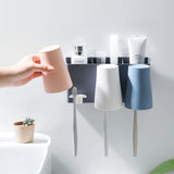 Wall-Mounted Household Toothbrush Box and Mouthwash Cup Set: No-Drill Toothbrush Holder Combination