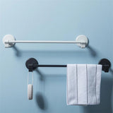 Wall-Mounted Stainless Steel Towel Hanger: Punch-Free Bathroom Organizer