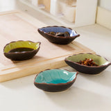 Creative Leaf-Shaped Ceramic Seasoning Dish: Perfect for Serving Vinegar, Sauce, Sushi, Snacks, and Seasonings in the Kitchen