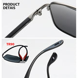 Square Polarized Sunglasses for Men: Luxury TR90 Temple Driving Sun Glasses in Classic Black Shades