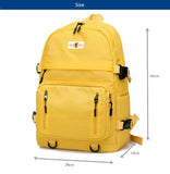 Waterproof School Backpack with USB Port: Large Yellow and Black Book Bag Suitable for Teenage Boys and Girls