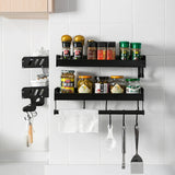 Punch-Free Aluminum Spice Rack: Multi-Functional Kitchen Organizer