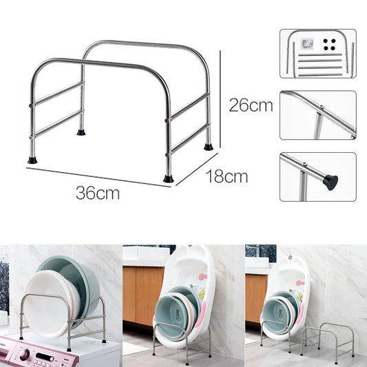 Floor-Standing Stainless Steel Organizer: Bathroom Rack for Baby Sink