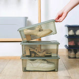 Stackable Plastic Shoe Box with Lid: Thickened and Transparent Drawer-Type Storage Solution