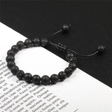 Adjustable 8mm Beaded Couples Bracelets – Black & White Macrame Braided Design | Distance Pulsera Jewelry for Men