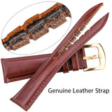 Unisex Soft Genuine Leather Watchbands – Smooth Black and Brown Straps in Sizes 18mm, 19mm, 20mm, 21mm, 22mm, and 24mm | Belt Bracelet Style