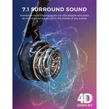 Mpow Iron Gaming 7.1 Surround Headset: Wired 3.5mm & USB Headphones with Noise Cancelling Mic, Voice Changer for PC Gaming