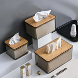 Nordic Style Bamboo Tissue Box: Creative Household Solution for Living Room or Restaurant, with Transparent Storage