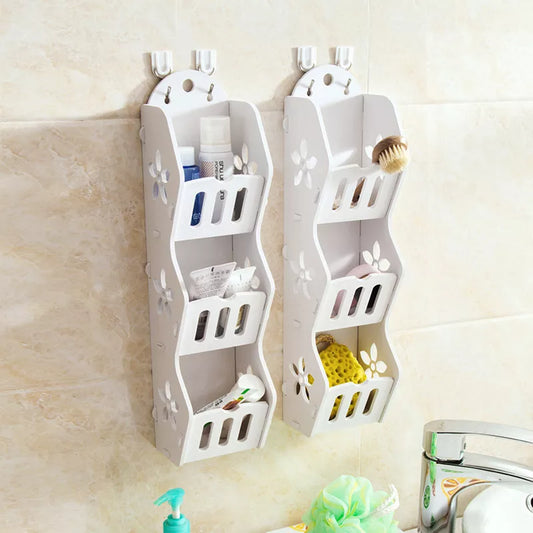 3-Layer Wall Hanging Storage Shelf: Bathroom Organizer