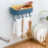 Punch-Free Bathroom Shelves: Storage Rack with Hooks, Space-Saving Towel Holder