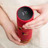 Smart Thermo Bottle with Temperature Display - Chinese Style Vacuum Flask, 500ML Heat Retention