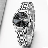 LIGE Ladies' Fashion Watch: Top Brand Luxury Stainless Steel Sport Quartz Watch with Calendar, Waterproof Bracelet Design