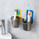 Toothbrush and Toothpaste Holder: Wall-Mounted Storage Tube for Organizing Bathroom Essentials, No Punching Required