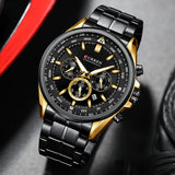 CURREN Men's Original Fashion Watch: Top Luxury Brand, Quartz Chronograph, Sport Casual, Date, Luminous Clock - Relogios Masculinos