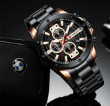 CURREN Men's Military Chronograph Watch: Stainless Steel, Quartz, Sporty, Waterproof