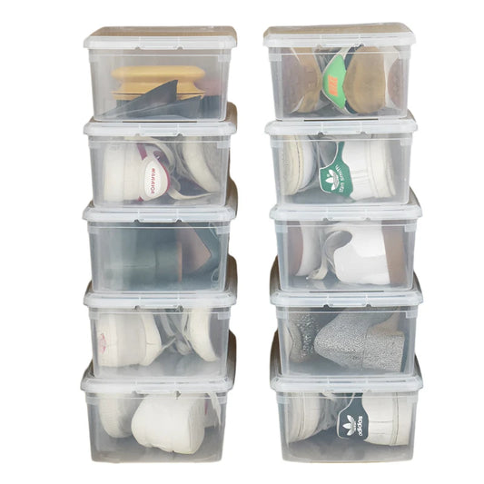 Stackable Transparent Shoe Boxes: Space-Saving Storage Solution