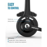 Mpow Pro MBH15 Wireless Headphones, V5.0 Bluetooth, Noise-Canceling Microphone, for Truck Drivers, Call Centers, and Office