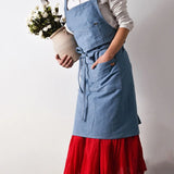 Denim Apron for Kitchen or Restaurant Work: Antifouling Cowboy Chef Apron, Ideal for Men and Women