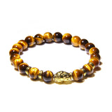 Men's Royal Blue Tiger Eye Beaded Bracelet – Natural Stone with Buddha Charm | Stretch Fashion Jewelry