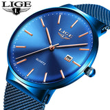 LIGE Fashion Luxury Women's Quartz Watch: Steel Mesh Strap, Ultra-thin  Casual Waterproof Wristwatch