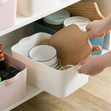 Desktop Cosmetic Storage Box: Small Plastic Organizer for Household Cabinets