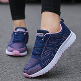 Women's Casual Sneakers: Stylish, Breathable Mesh Flats for Walking and Gym