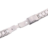 Solid 316L Stainless Steel Watch Band – Silver & Black Metal Bracelet for Men | 18mm, 20mm, 22mm, 24mm Straight End Design