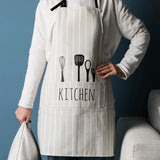 Waterproof Polyester Apron with Pockets: Ideal for Kitchen Use, Suitable for Men and Women