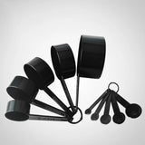 Set of 5 or 10 Black Plastic Measuring Spoons: Essential Teaspoon Scoops for Precise Cooking Measurements