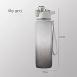 1000ml Leakproof Water Bottle with Time Scale Reminder and Bounce Cover, Ideal for Outdoor Sports and Fitness